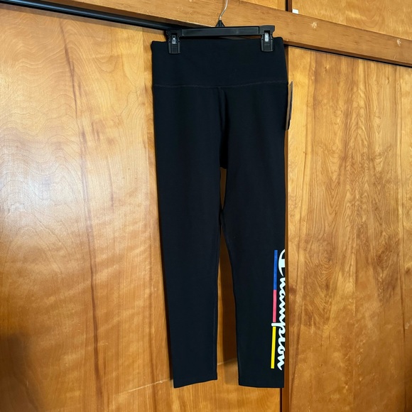 Champion Athleticwear High Waisted Graphic Logo Leggings 7/8 Length Cotton - Picture 4 of 10